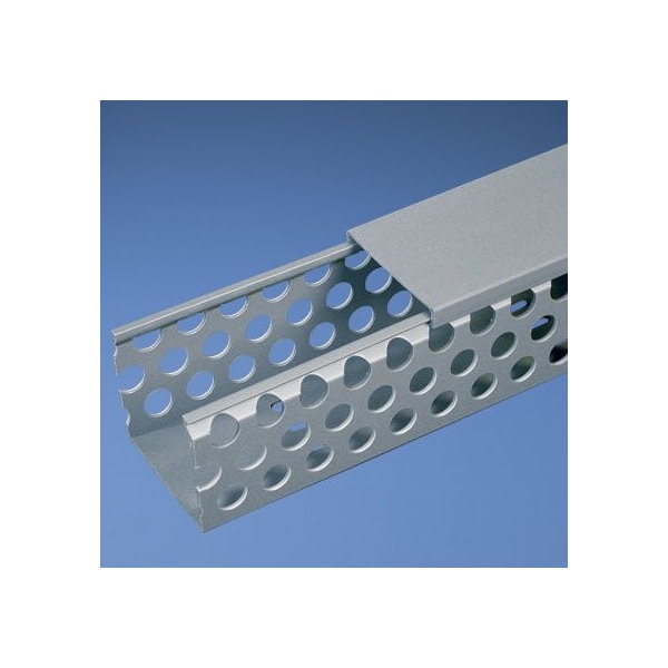Base Wiring Duct, Type D, Round Hole, 1.5" x 2" x 1' (6-Pack), Light Gray